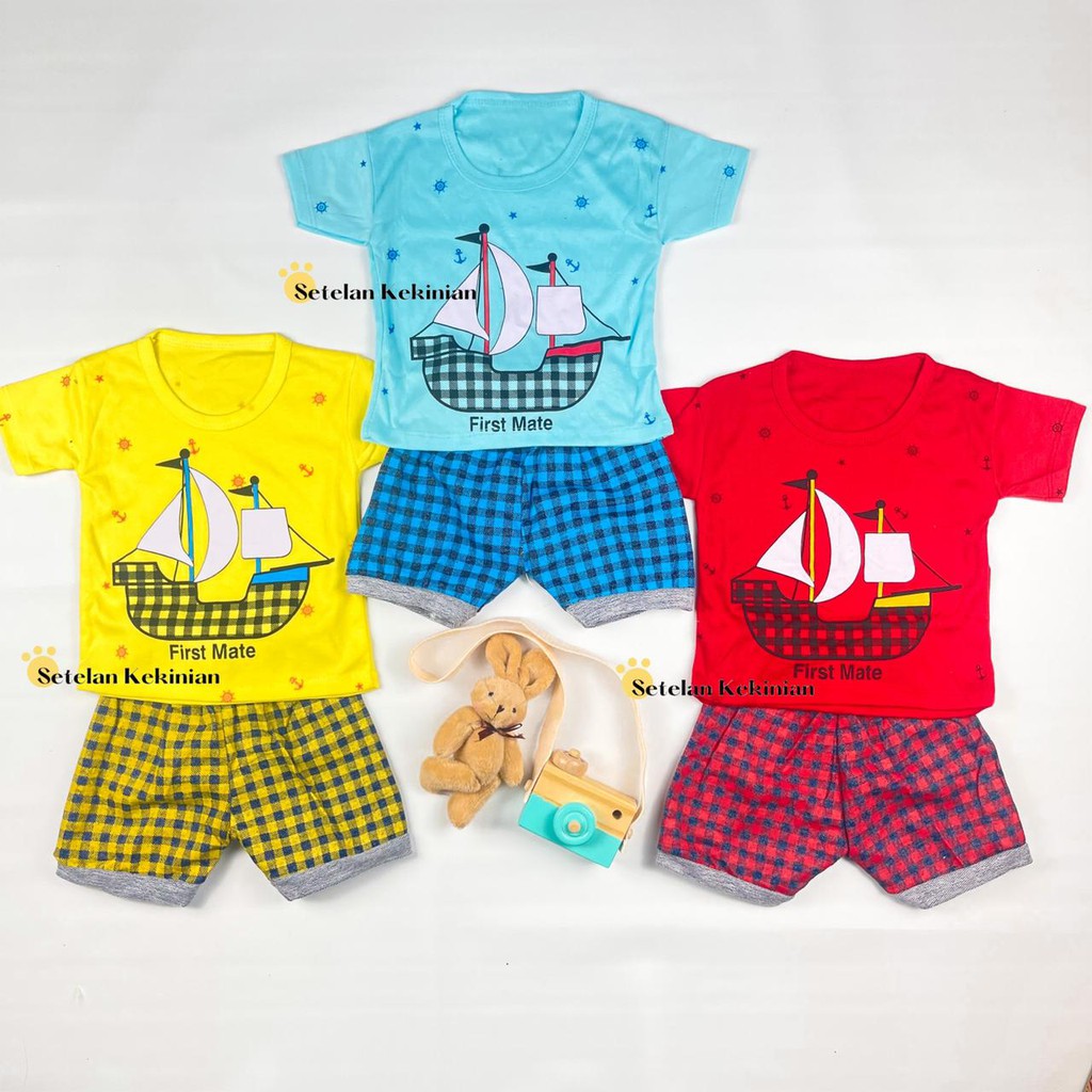 Set Baby Boy Murah Setelan Anak Laki Laki 6_12bulan Kaos Anak 1thn Gambar Kartun Lucu Trendy COD