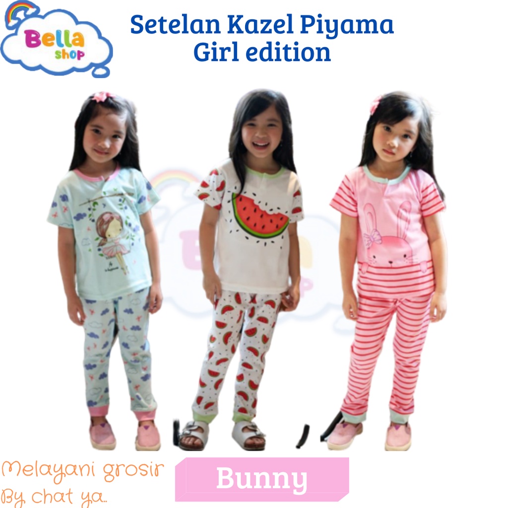 PROMO PIYAMA KAZEL PIYAMA KAZEL BAJU TIDUR SERI ANAK PEREMPUAN ANAK CEWEK - BELLA SHOP