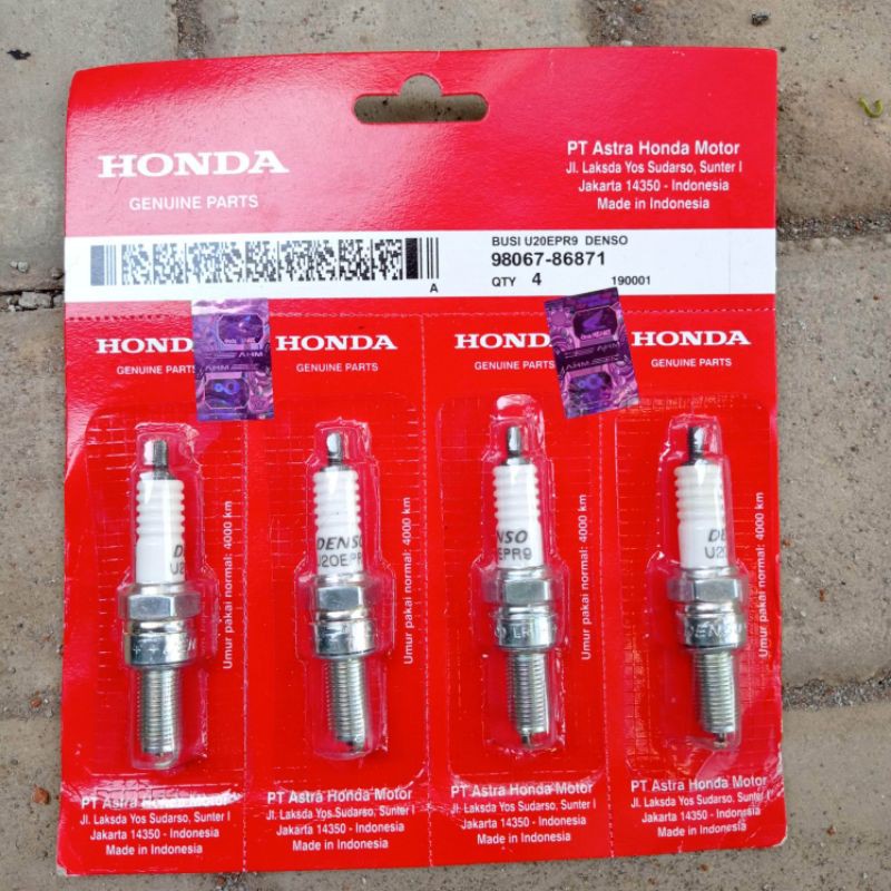 Busi Denso U20 U-20 Original  Honda Kharisma Vario Beat Scoopy Spacy EPR9 Busi Sepeda Motor Matic Busi Motor Metik Busi Beat Thunder Revo Satria Kebutuhan Pria Sparepart Motor Busi