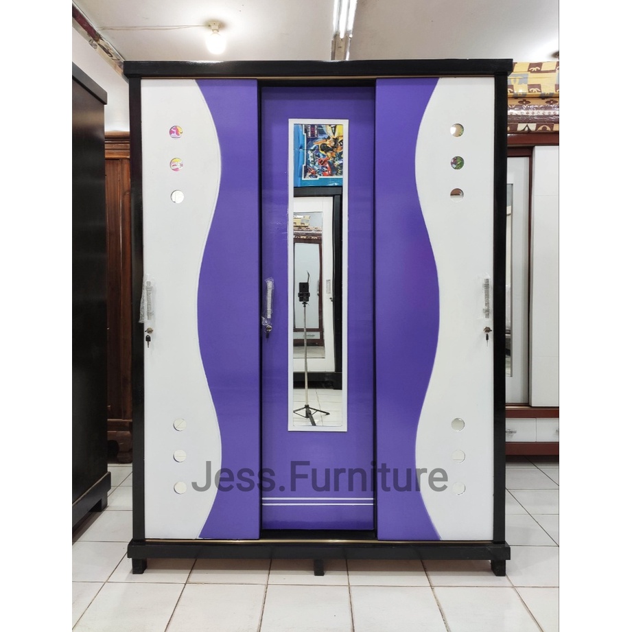 Lemari baju 3 pintu , Lemari pakaian 3 pintu sliding , Lemari pakaian baju 3pintu , Lemari baju mini