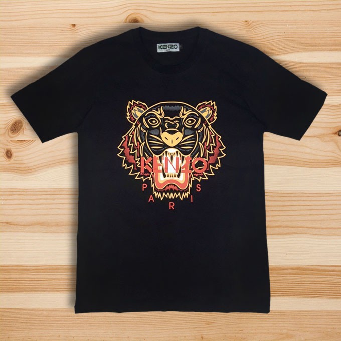 New Arrival KAOS TSHIRT KENZO TIGER FRONT PRINT BLACK TEE PREMIUM LIKE ORIGINAL Low Price