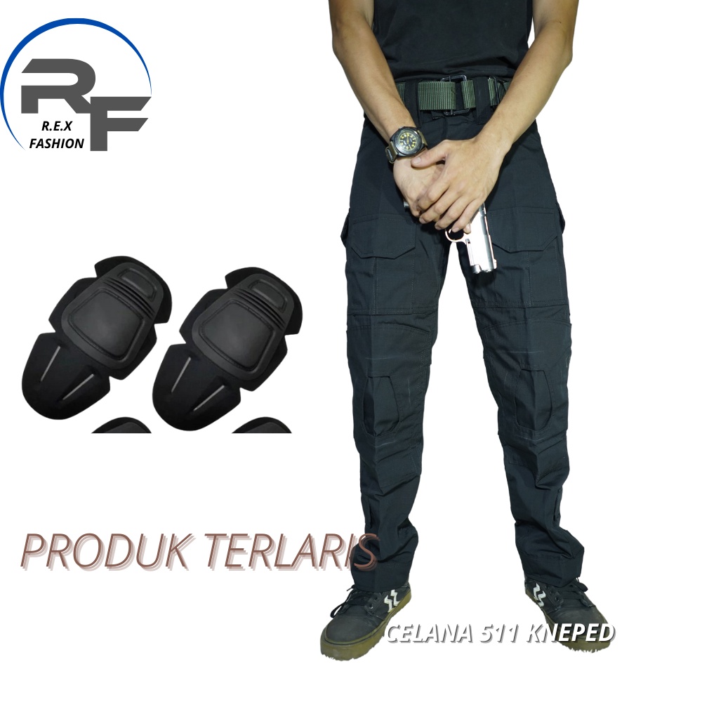 Celana Panjang Pria Dewasa Terbaru Tactical 511 Bahan American Drill Pelindung Lutut Knepeed  Cargo 