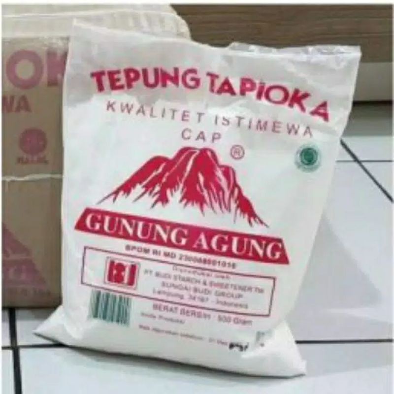 Sagu Gunung Kemasan 500 Gr/dus/tepung Tapioka/sagu Cap Gunung Agung/tepung Tapioka Cap Gunung Agung