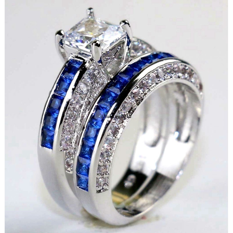 Set Cincin Pasangan Bahan Stainless Steel 316L Warna Gold / Silver untuk Pria / Wanita