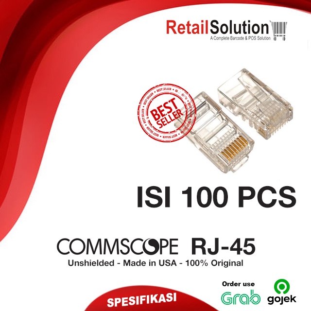 Konektor Connector RJ45 RJ-45 CAT5 CAT5E - Commscope AMP isi 100