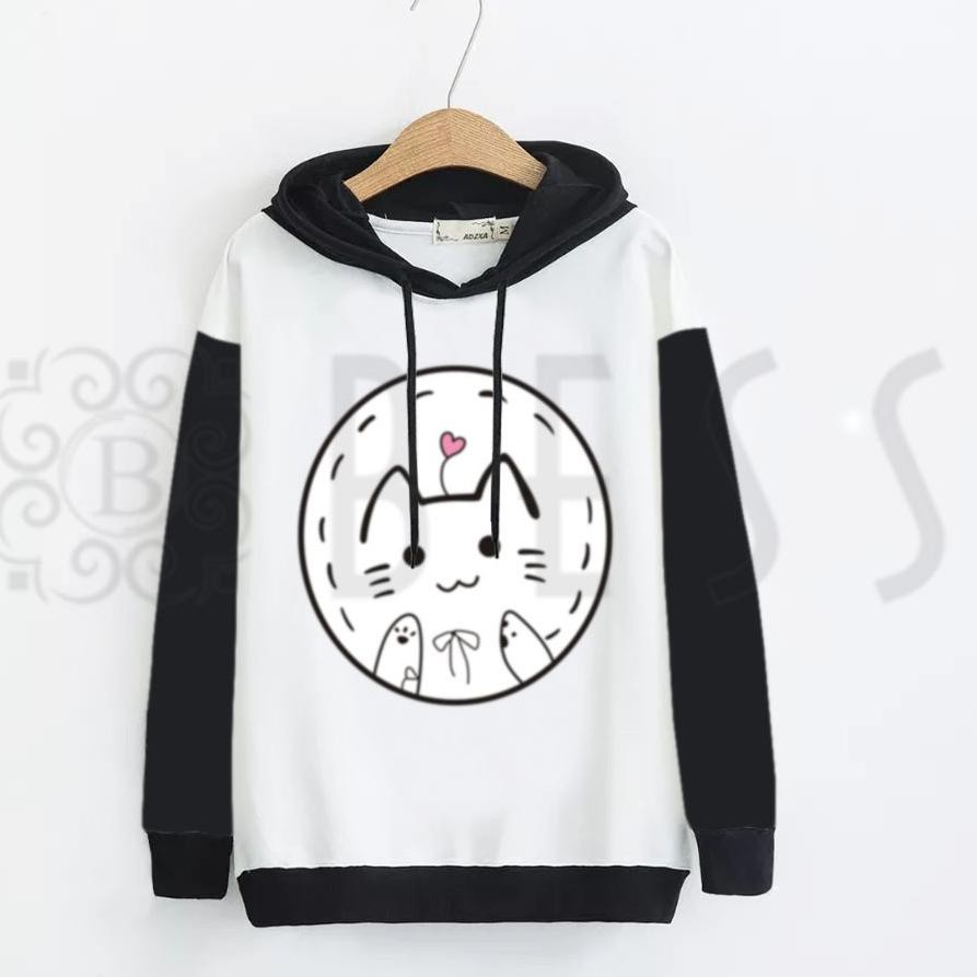 white cat hoodie