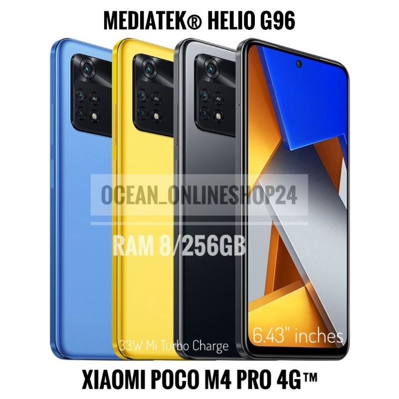 XIAOMI POCO M4 PRO 4G RAM 8GB 256GB - YELLOW - HELIO® G96 - AMOLED - IP53 - 90Hz - 5000mAh - TAM