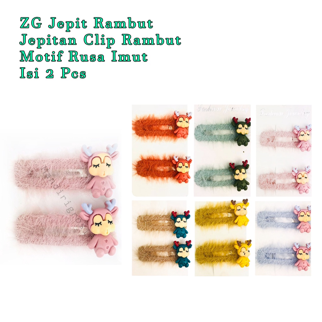 Jepit Clip Rambut *ZG Jepit Rambut*Motif  Imut *Aksesorias Rambut Isi 2 Pcs