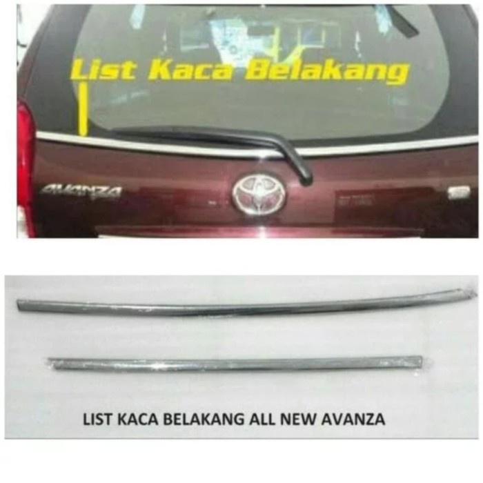 List lis pintu kaca belakang chrome Mobil all new Avanza Veloz Xenia 2012-2021