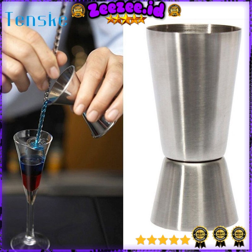 Gelas Ukur Bartender Cocktail Measuring Jigger Double Shot 15ml 30ml - LE2 - Silver