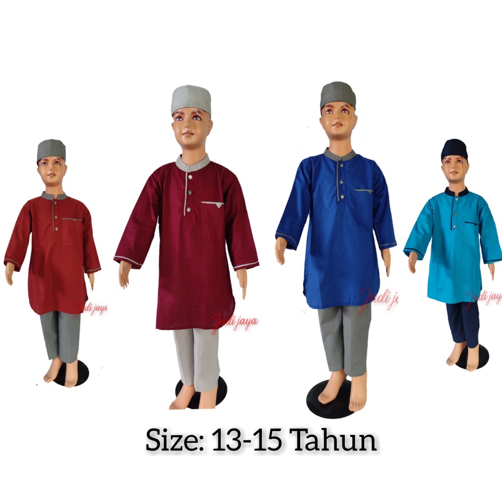 Koko Toyobo Anak Koko Anak Santri Bahan Toyobo Lengan Panjang Motif Polos 13-15 Tahun