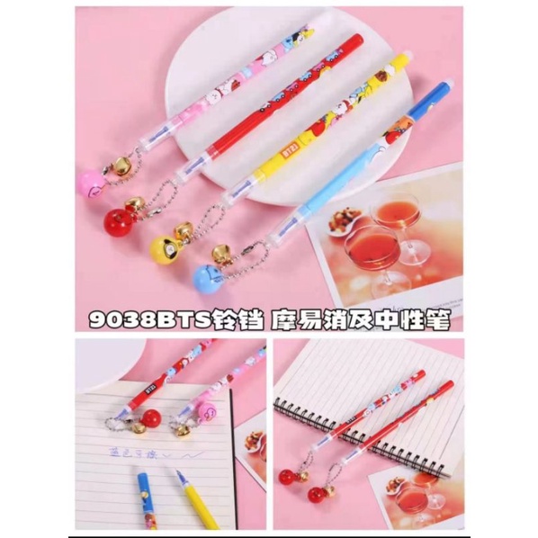 [12pcs] Gelpen Gantungan BTS 9038 / Pulpen BTS / Grosir pulpen murah