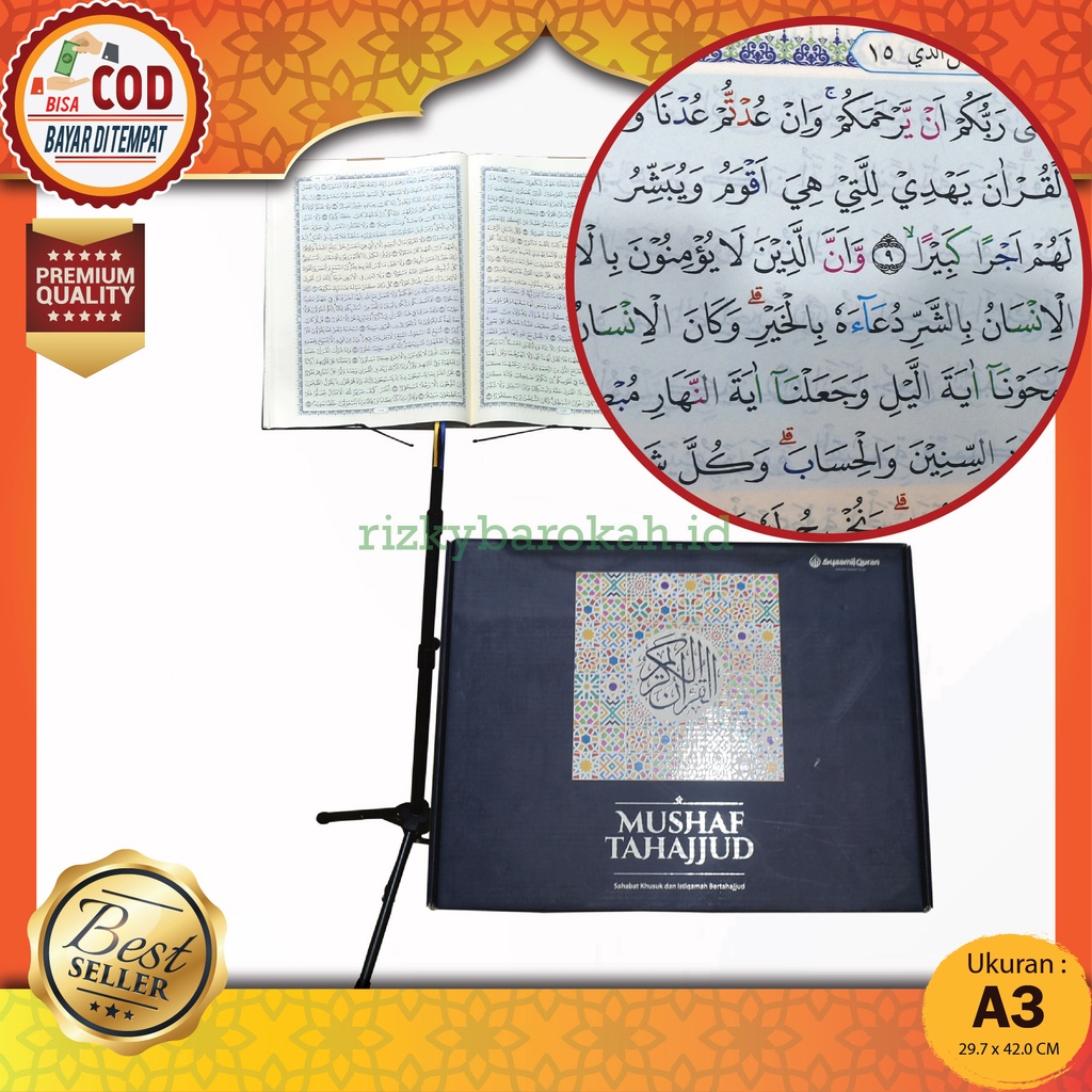 Al Quran Tahajjud A3 Plus Standing Alquran Jumbo Untuk Sholat Tahajud Tarawih Ramadhan Syaamil Quran