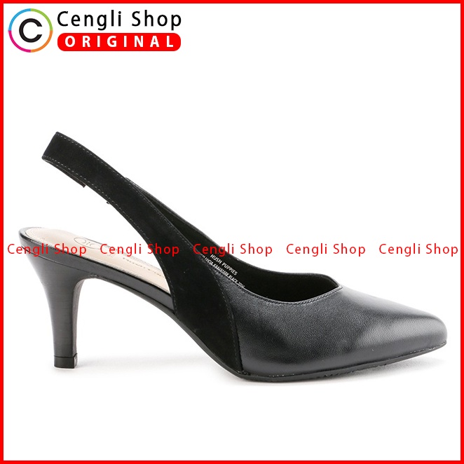 SEPATU SANDAL HEEL KULIT HUSH PUPPIES HEELS WANITA ORIGINAL HITAM HW01