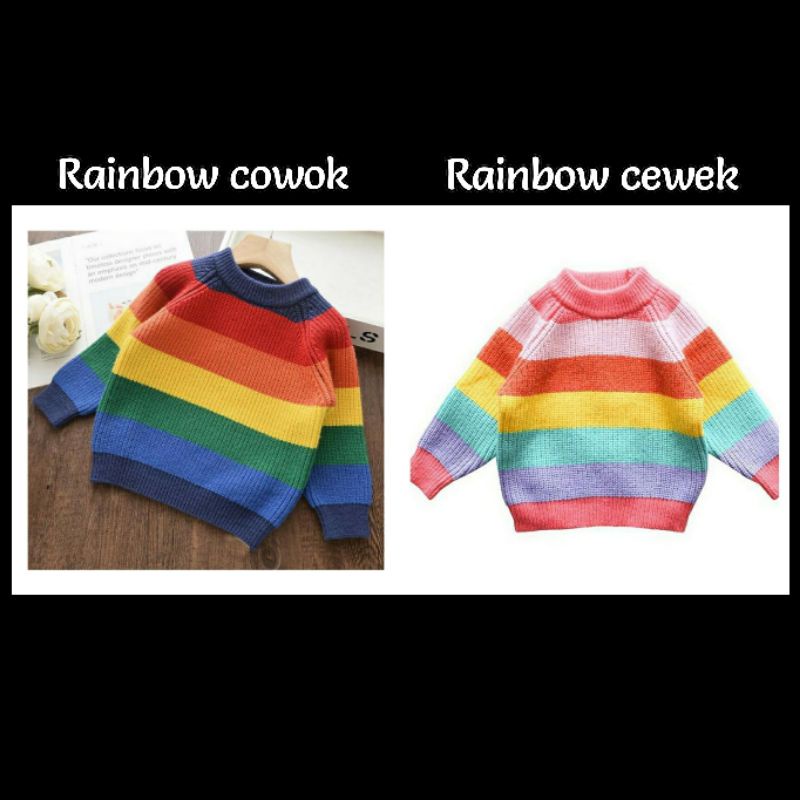 baju anak / sweater anak / jaket anak / sweater rajut anak / atasan rajut anak / swaeter rainbow