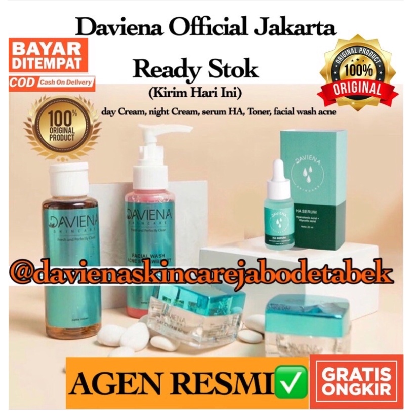 DAVIENA SKINCARE|DAVIENA|Paket acne ganti serum HA ah aha Davina Devina Skincare