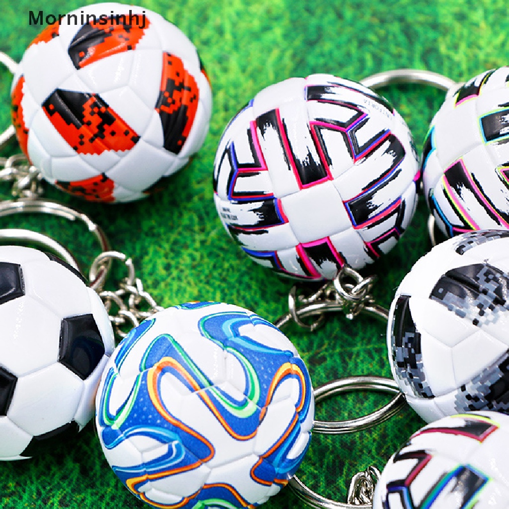 Mornin 3D Olahraga Sepak Bola Souvenir PU Leather Keyring Pria Penggemar Sepak Bola Gantungan Kunci Liontin id