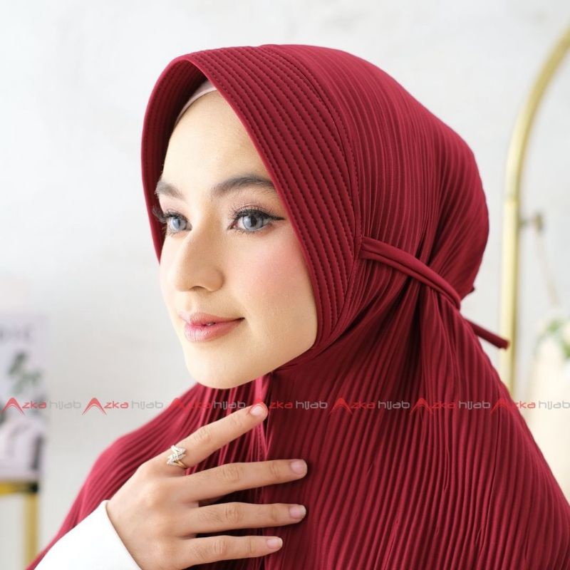 hijab instan bergo maryam plisket pet tali jersey super