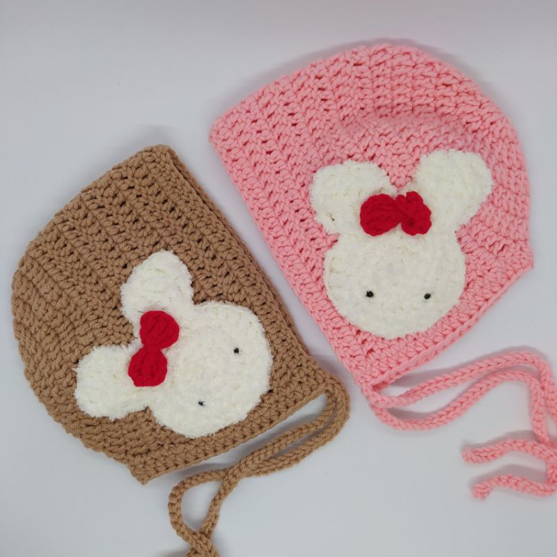 Topi Bayi Rajut Earflap Baby Hat