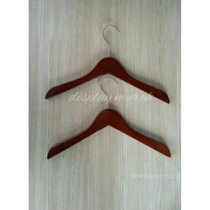 Hanger kayu anak wallnut coklat tua