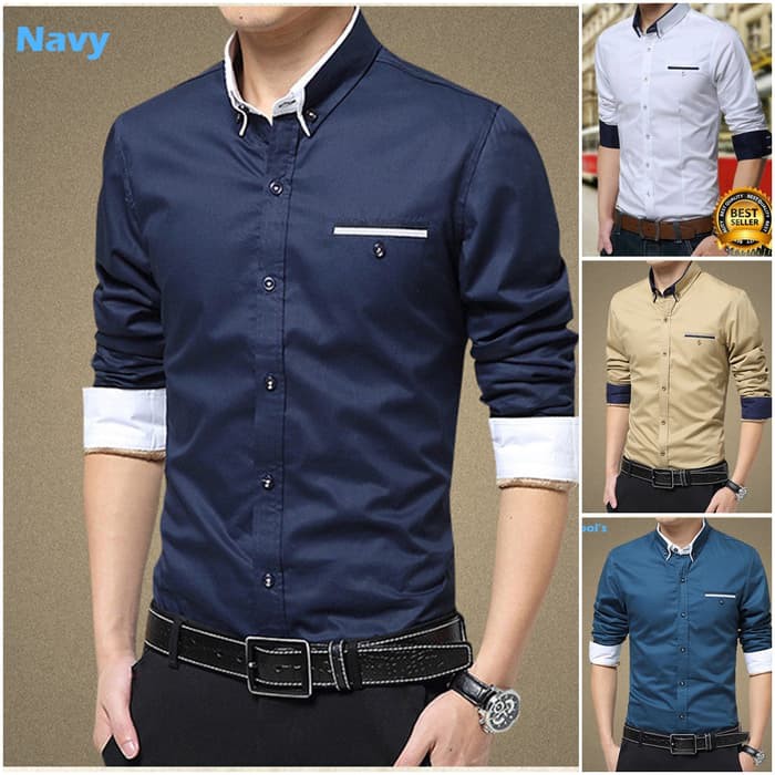 Unik Kemeja Pria Slimfit Keren Trends Futuristik Pakaian Pria Tahun Ini Limited