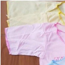 6 Pc - Baju Bayi New Born Boboko Bordir WARNA Polos Panjang