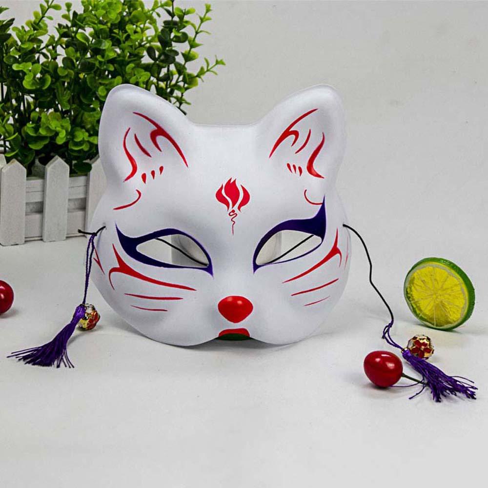 QUINTON Topeng Cosplay Hand-painted Halloween Anime Plastik Jepang Anime Cosplay Party Props