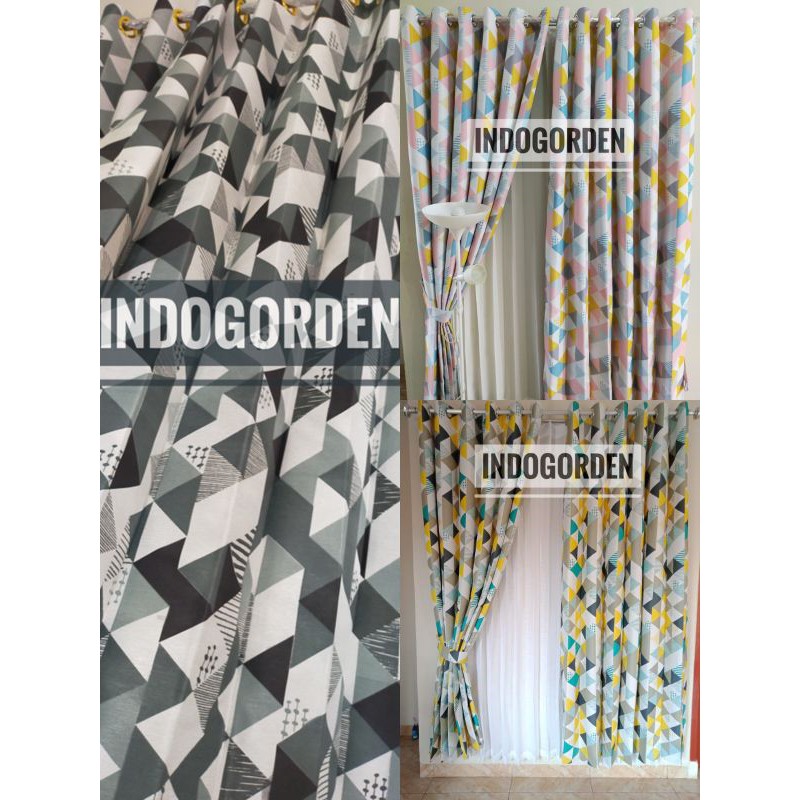 Gorden Jendela Gorden Piramid Bahan Blackout Blazer Gorden Blackout Gorden Pintu Hordeng Jendela