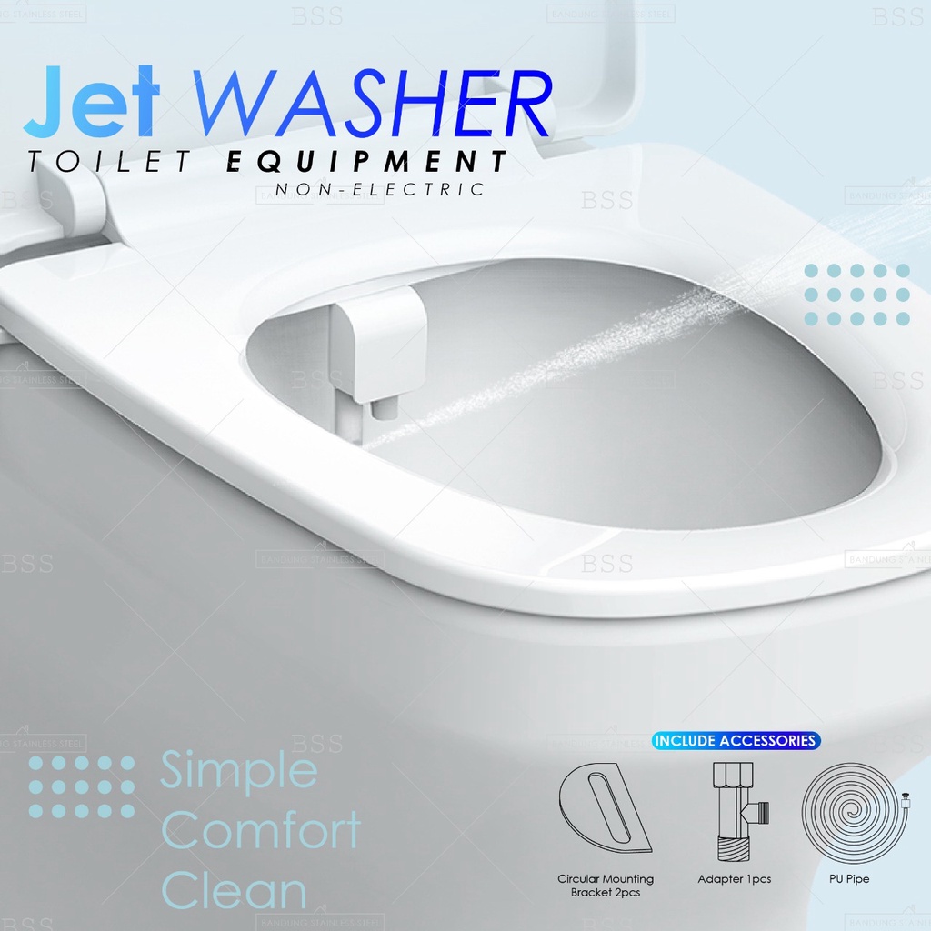 Jet Washer Toilet Equipment Semprotan Toilet Shower Spray 2 Mode Bidet Seat