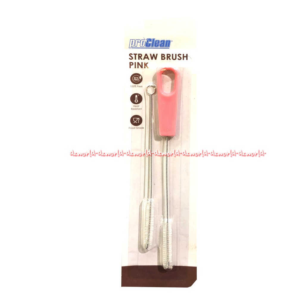 Proclean Straw Brush Pink Green Sikat Sedotan Mini 2pcs Pro Clean