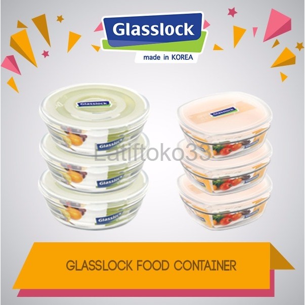 HARGA MURAH GLASSLOCK FOOD CONT 6PCS TUTUP NON AIRTIGHT ORIGINAL MADE IN KOREA ORDER SEBELUM HABIS