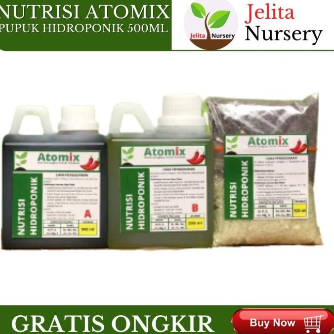 paket atomix pupuk tanaman nutrisi hidroponik ab mix sayur dan buah