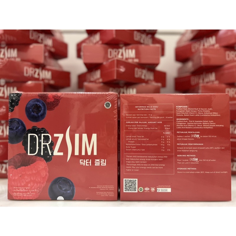 

DRZLIM DETOX FIBER ZLIM | MINUMAN SERBUK RASA MIXBERRY - 1 BOX ISI 10 SACHET