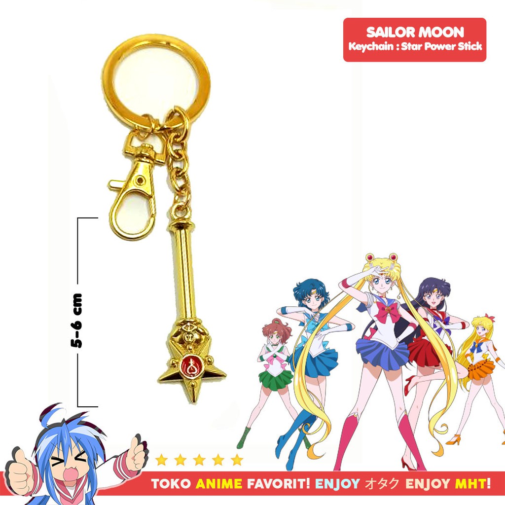 Gantungan Kunci Senjata Anime Sailor Moon Star Power Stick