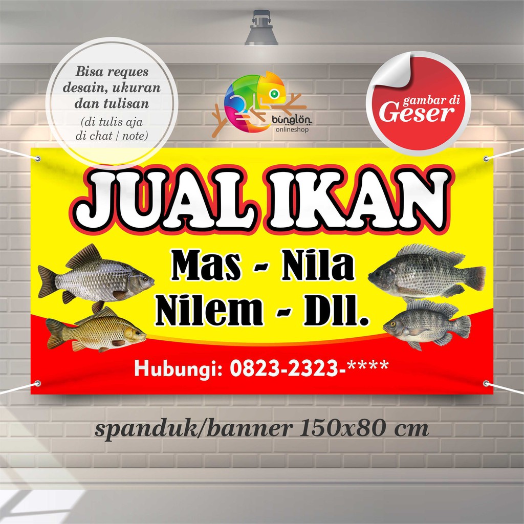 Jual Spanduk, Banner Jual Beli Ikan Segar | Shopee Indonesia
