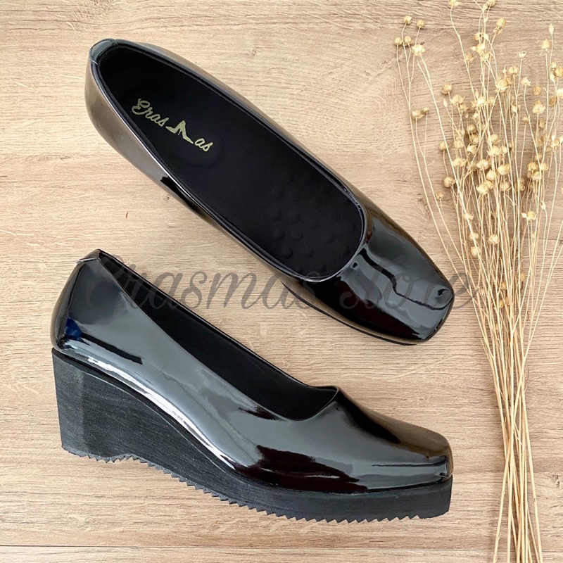 Erasmas B7 hak 7cm - Sepatu Wedges Wanita Sepatu Kerja Wanita Sepatu Dinas Wanita Sepatu Kantor