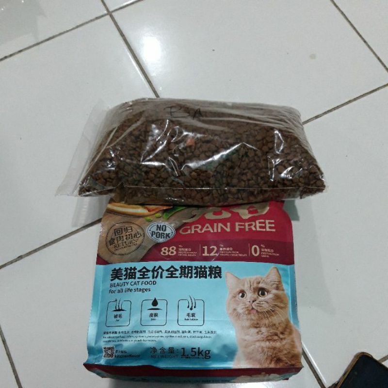 KF Kitchen Flavor Beauty 500gr Makanan Kucing Repack