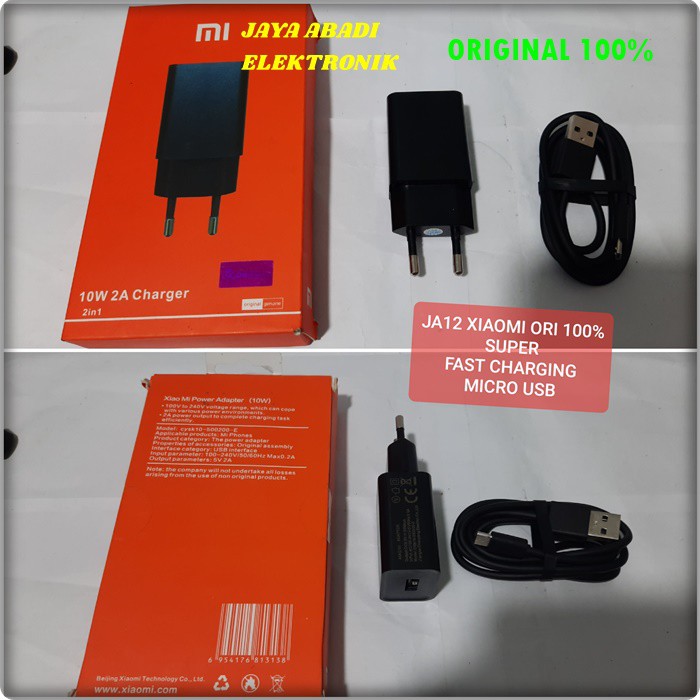 J12 XIAOMI ORIGINAL ADAPTER SUPER FAST CHARGING ADAPTOR 2A MICRO USB CAS CASAN FLASH QUICK  xioami ori 100% micro usb adaptor hp cas casan super fast charging travel charger flash charge quick qualcomm adapter adaptive v8 watt w kabel data androit handpho
