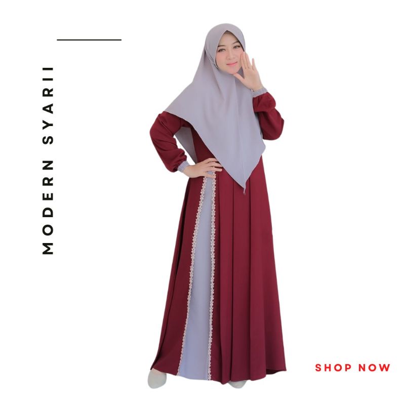 {COD}RAYYA SET BERGO ORIGINAL AR /GAMIS KOMBI RENDA / GAMIS EDISI RAYA/ FASHION MUSLIM/PAKAIAN WANIT