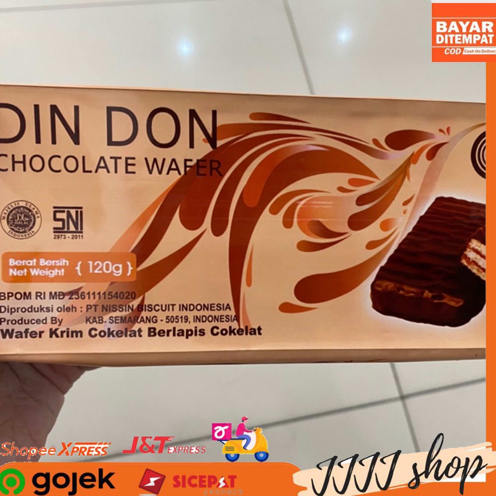 

Nissin Din Don Chocolate Wafer Snack Wafers Rasa Cokelat 120 gr