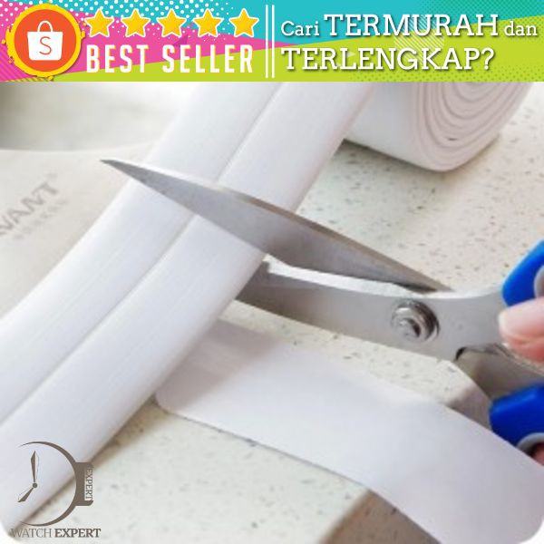 Sticker Adhesive PVC Penyerap Air untuk Wastafel Dapur 3.7CM x 3.2M - CN1222 - White