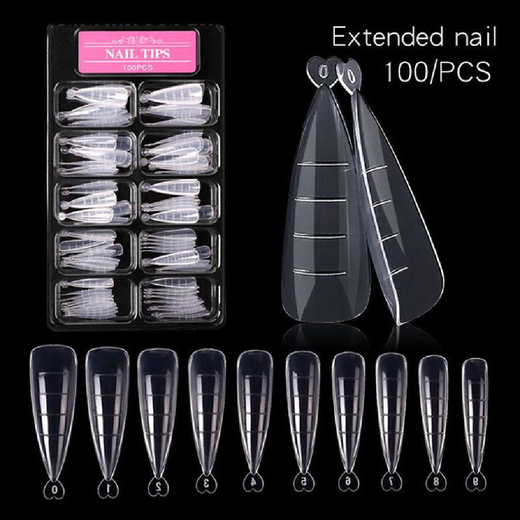 [OOID] 100Pcs Nail Forms Full Cover Gel Mold Tips Nail Extension Diy Nails Accessories ID