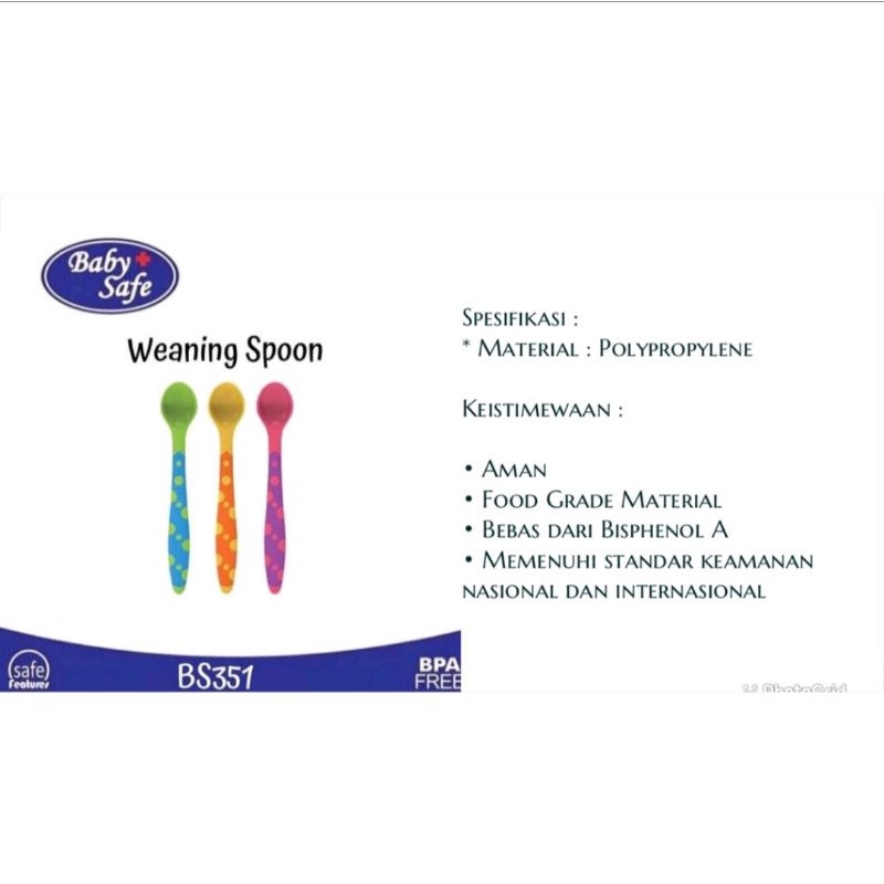 Babysafe weaning spoons BS351 / sendok makan