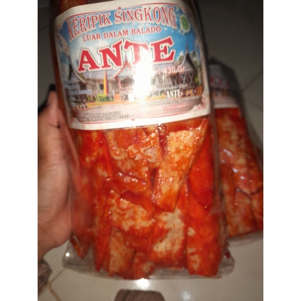 ANTE KRIPIK BALADO PANJANG ANTE 430 GR / KRIPIK SINGKONG BALADO ANTE