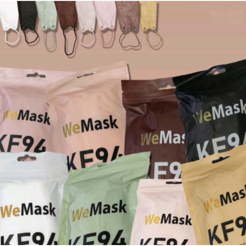 likestore.ofc~MASKER WEMASK KF94 10PCS WARNA MATCHA/SAGE GREEN/NUDE PINK/BABY PINK/PEACH PINK