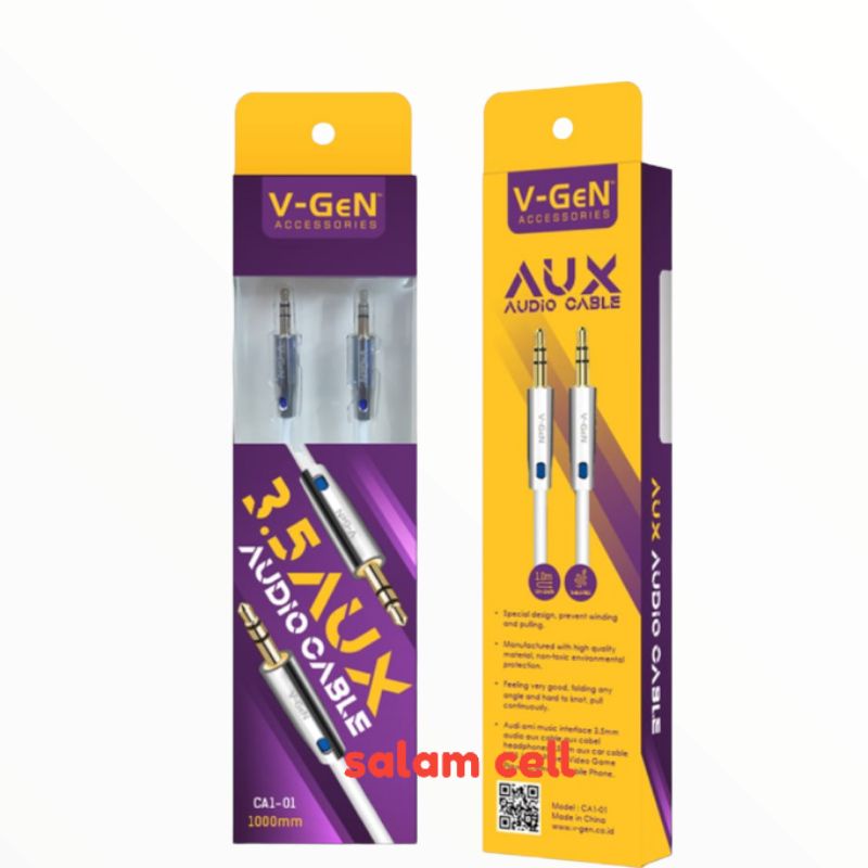 kabel Audio kabel Aux V-GEN CA1-02 Original Vgen Garansi Resmi