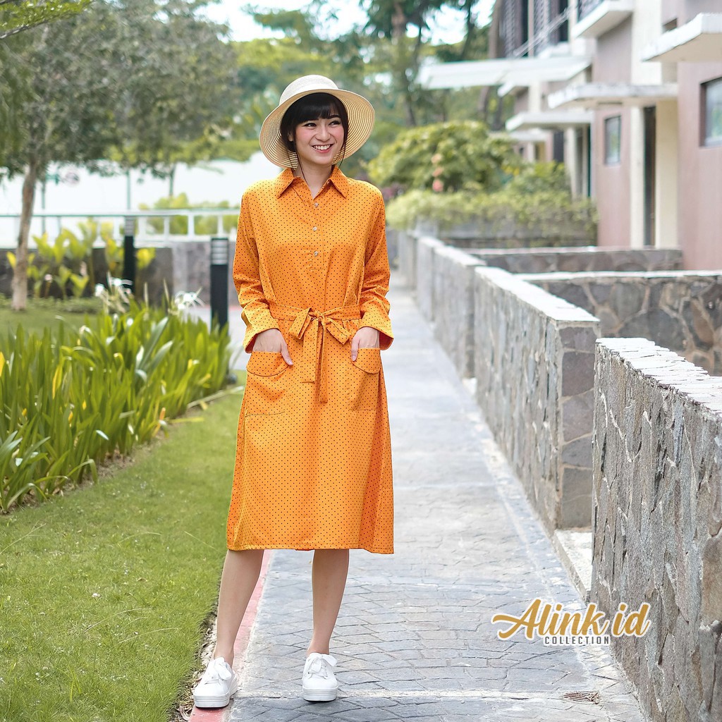 Alink.Id | Tunik Polkadot Ribbon | Atasan Muslim Wanita | Tunik Terbaru | Tunik Murah | Baju Lebaran