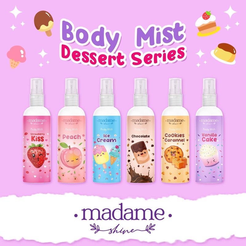 ✅(MADAME-SHINE) BODYMIST DESSERT SERIES 100ML