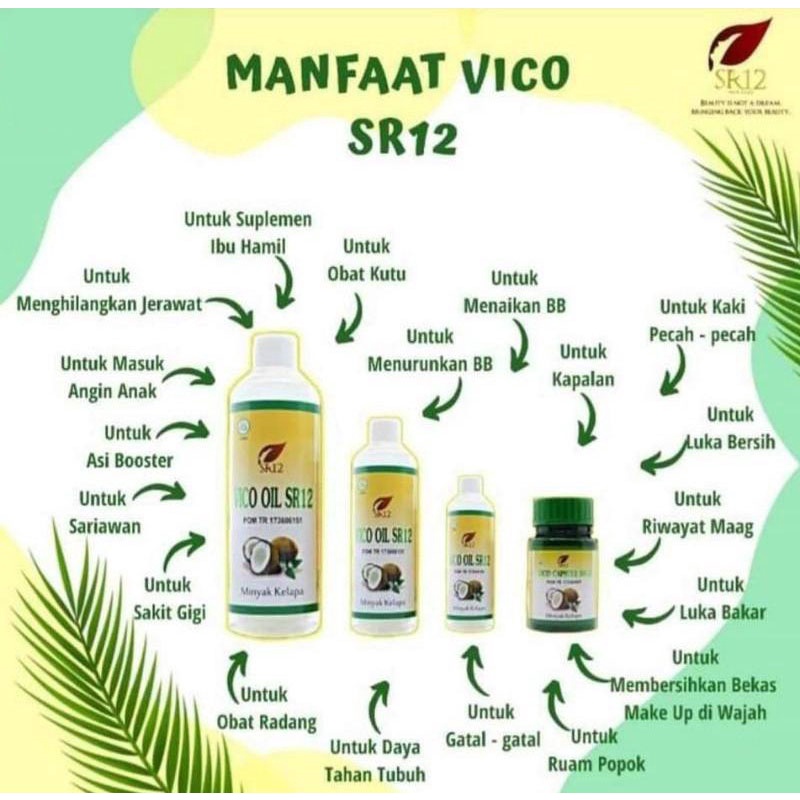 VCO SR12 Virgin Coconut Oil Minyak Kelapa Murni Untuk Bayi Rambut Diet Imun Asi Booster Antioksidan Anti Aging Kecantikan Dan Kesehatan