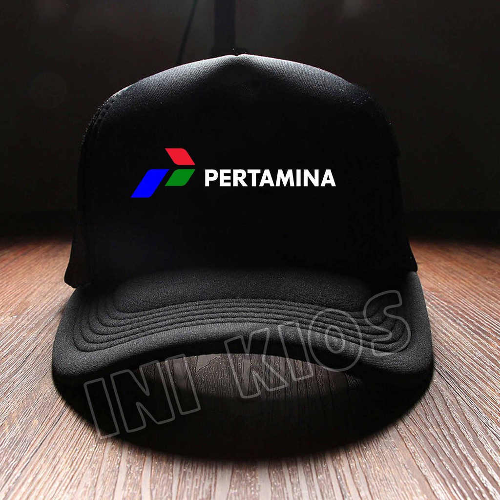 KEREN Topi TRUCKER HITAM PERTAMINA Distro Pria Wanita Polos MANTAP SPBU